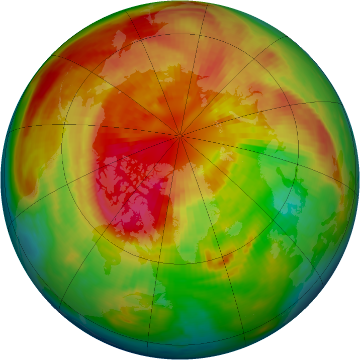 Arctic ozone map for 13 March 1983